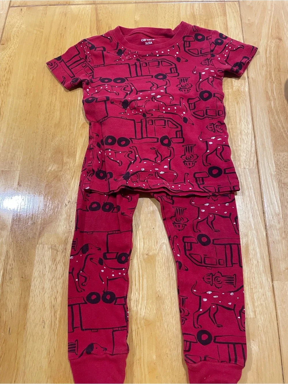Carter's Red Firetruck & Dalmatian Print Pajama Set